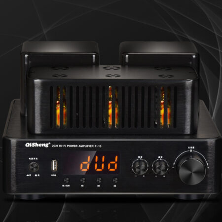 QISHENG Multi Input Dual Round Hi-Fi Audio Stereo Tube Amplifier Optical Input