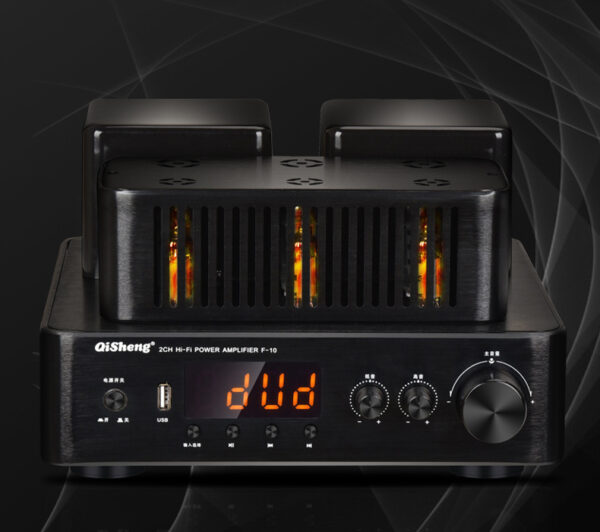 QISHENG Multi Input Dual Round Hi-Fi Audio Stereo Tube Amplifier Optical Input